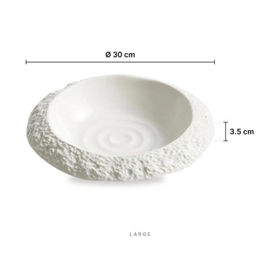 Rock Pattern - Deep Plates Large – dimensions: diameter 30 cm, height 3.5 cm, inner diameter 17 cm