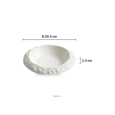 Rock Pattern - Deep Plates Small – dimensions: diameter 20.5 cm, height 2.3 cm, inner diameter 11.5 cm