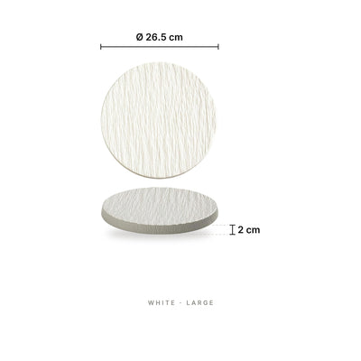 Rock Pattern - Flat Plate White Large – dimensions: diameter 26.5 cm, height 2 cm