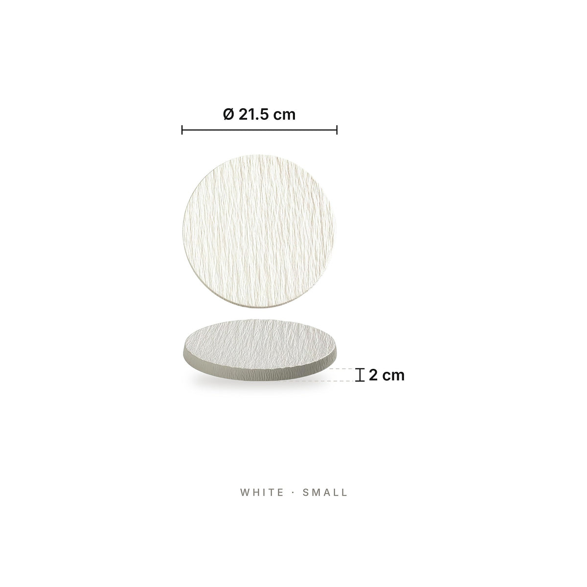 Rock Pattern - Flat Plate White Small – dimensions: diameter 21.5 cm, height 2 cm