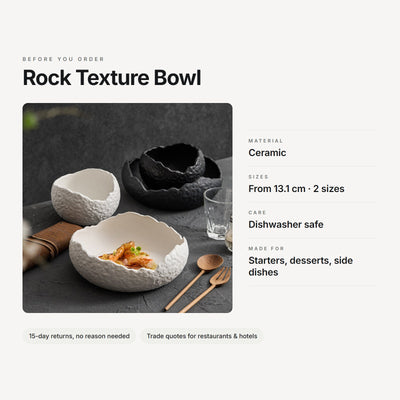 Rock Texture Bowl – material, sizes, care and use at a glance