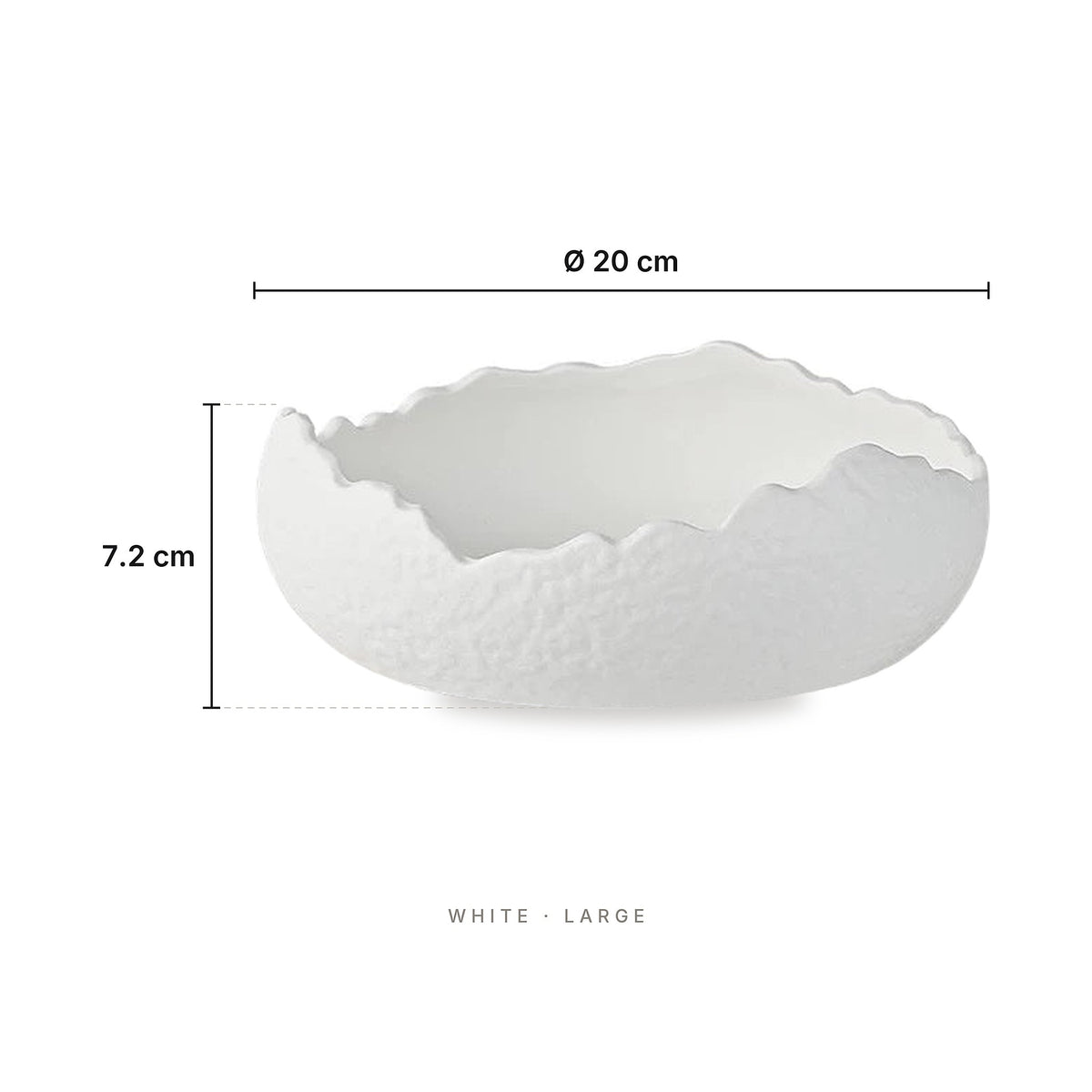 Rock Texture - Bowl White Large – dimensions: diameter 20 cm, height 7.2 cm