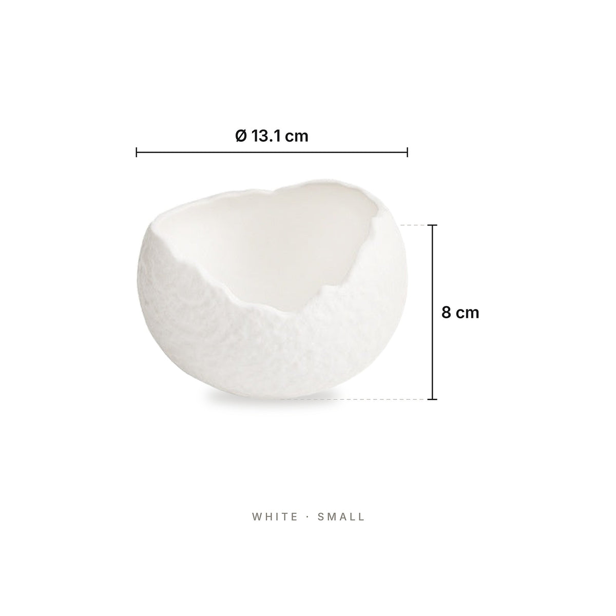 Rock Texture - Bowl White Small – dimensions: diameter 13.1 cm, height 8 cm
