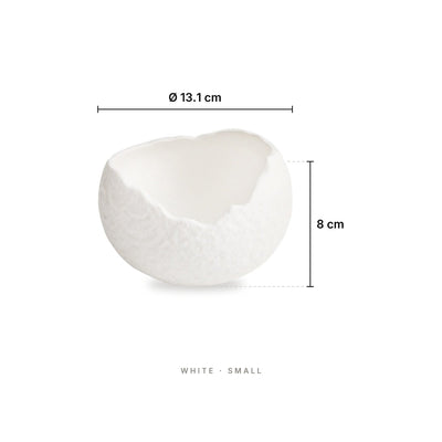 Rock Texture - Bowl White Small – dimensions: diameter 13.1 cm, height 8 cm