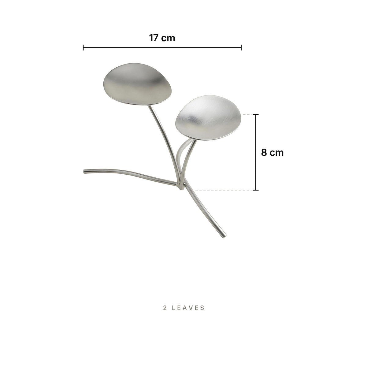 Silver Bough - Serving Branch 2 Leaves – dimensions: length 17 cm, height 8 cm