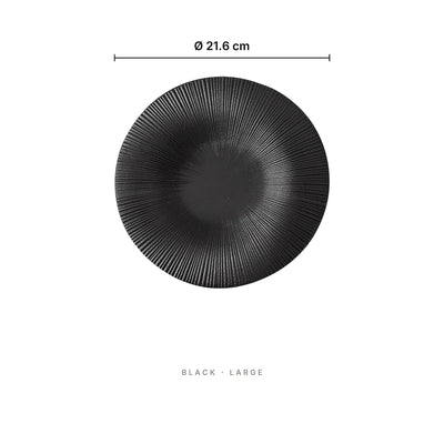 Solar Elegance - Plate Black / Large – dimensions: diameter 21.6 cm, height 2 cm