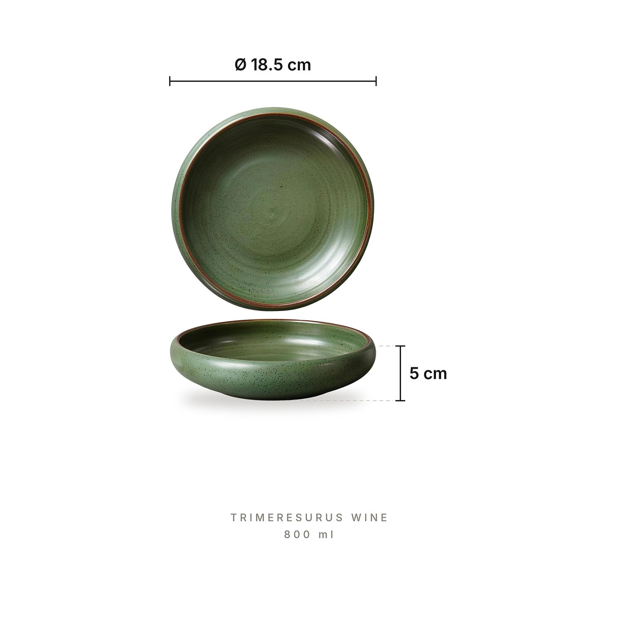Spectrum - Stoneware Bowls Trimeresurus Wine – dimensions: diameter 18.5 cm, height 5 cm, capacity 800 ml