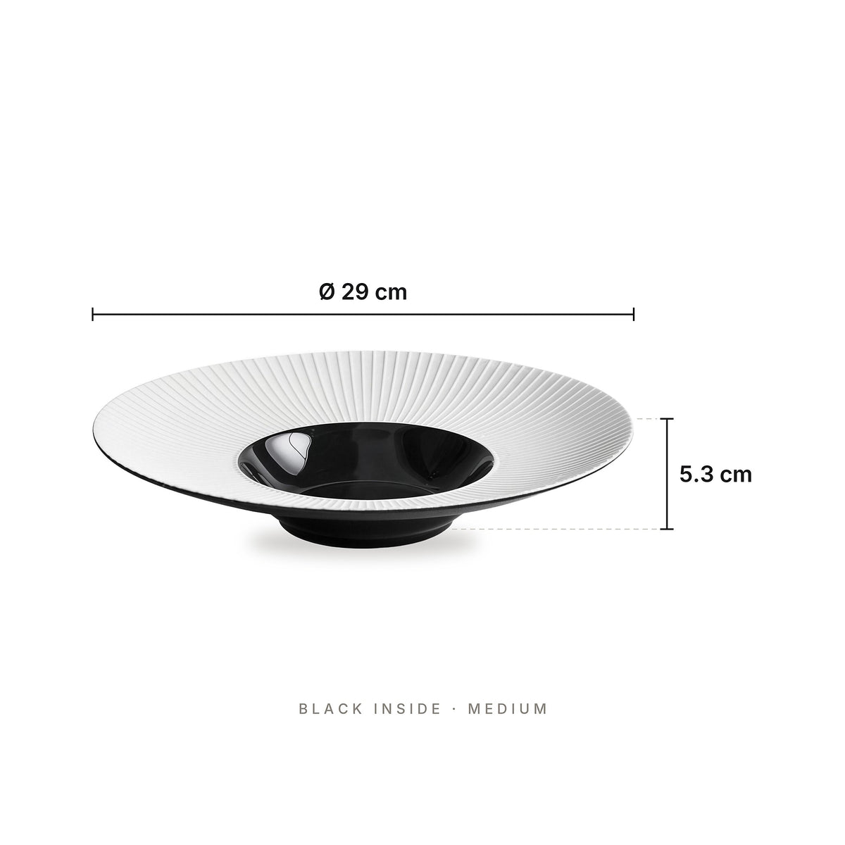 Straw Hat - Plate Black inside Medium – dimensions: diameter 29 cm, height 5.3 cm