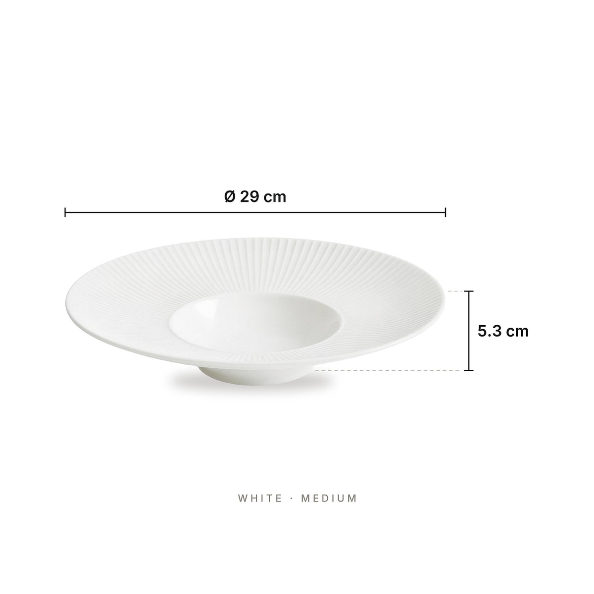 Straw Hat - Plate White Medium – dimensions: diameter 29 cm, height 5.3 cm