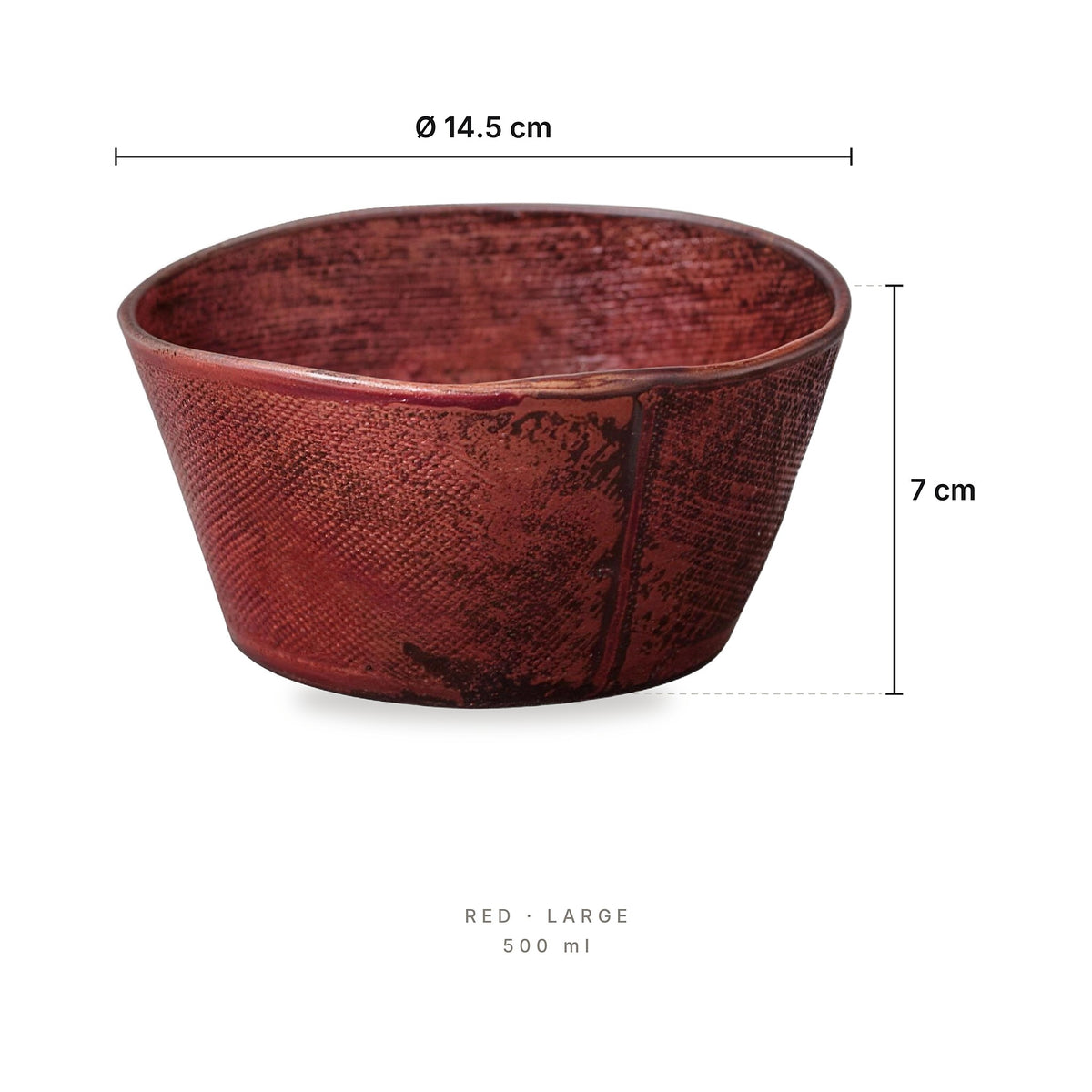 Terra Artisan - Bowls Red Large – dimensions: diameter 14.5 cm, height 7 cm, capacity 500 ml