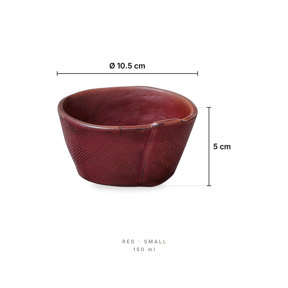Terra Artisan - Bowls Red Small – dimensions: diameter 10.5 cm, height 5 cm, capacity 150 ml
