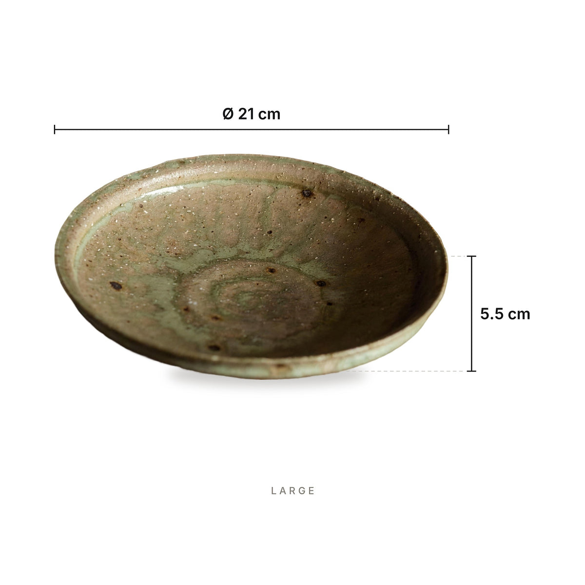 Verdant Earth - Bowls Large – dimensions: diameter 21 cm, height 5.5 cm