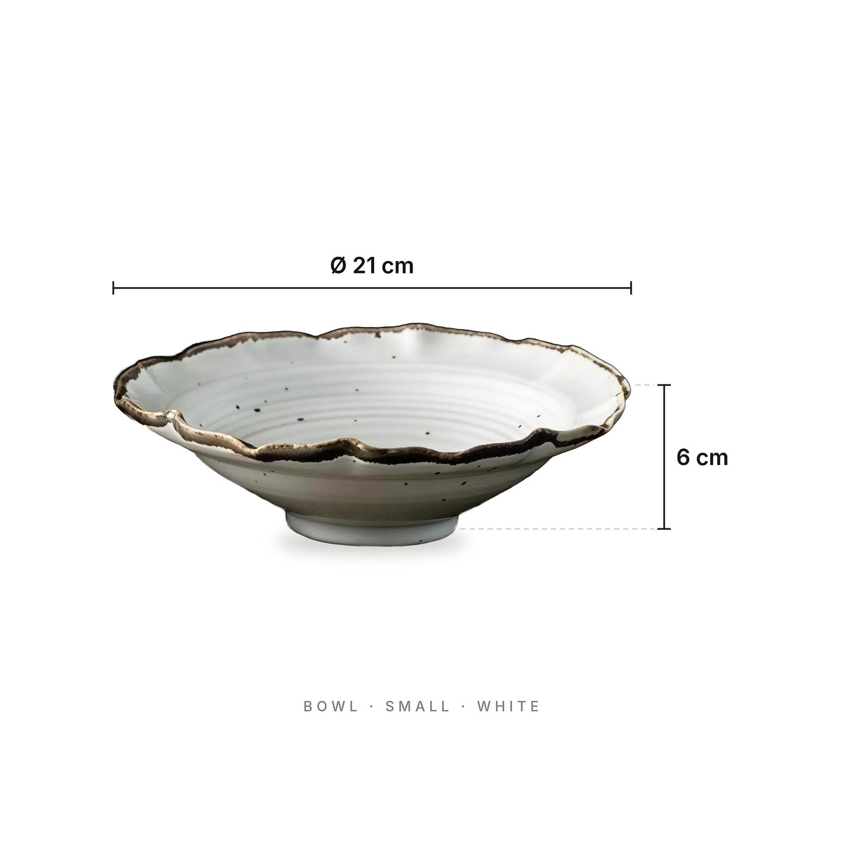 Vintage Ripple - Plate Bowl Small White – dimensions: diameter 21 cm, height 6 cm
