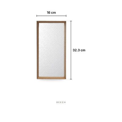 Wooden serving tray with glass Beech – dimensions: width 16 cm, length 32.3 cm