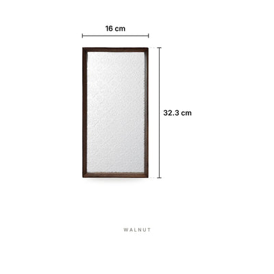 Wooden serving tray with glass Walnut – dimensions: width 16 cm, length 32.3 cm