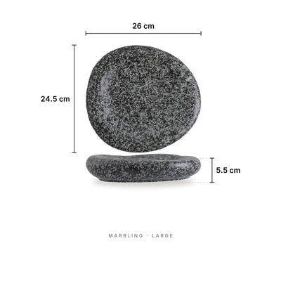 Zen Stone - Plates Marbling Large – dimensions: length 26 cm, width 24.5 cm, height 5.5 cm