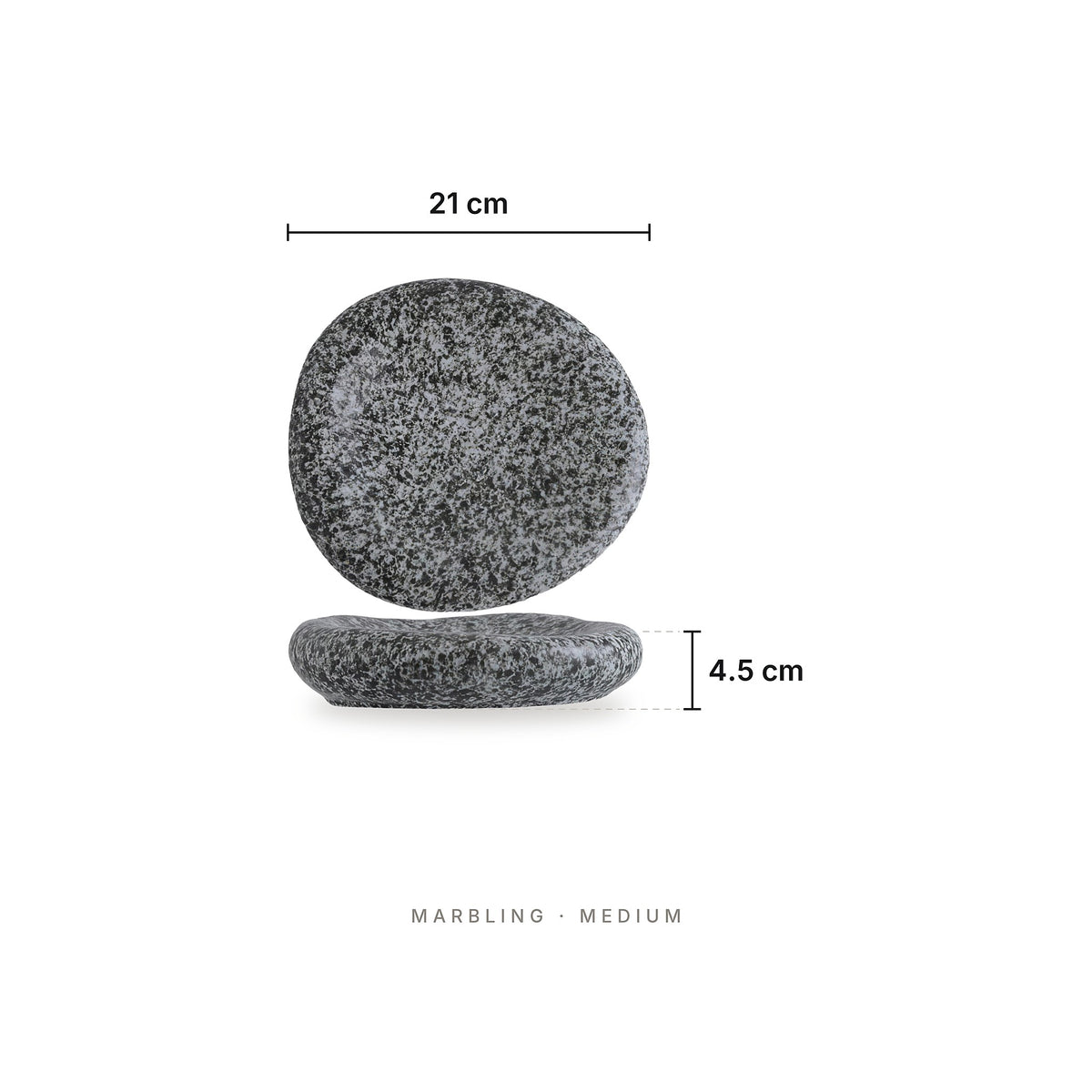 Zen Stone - Plates Marbling Medium – dimensions: length 21 cm, height 4.5 cm