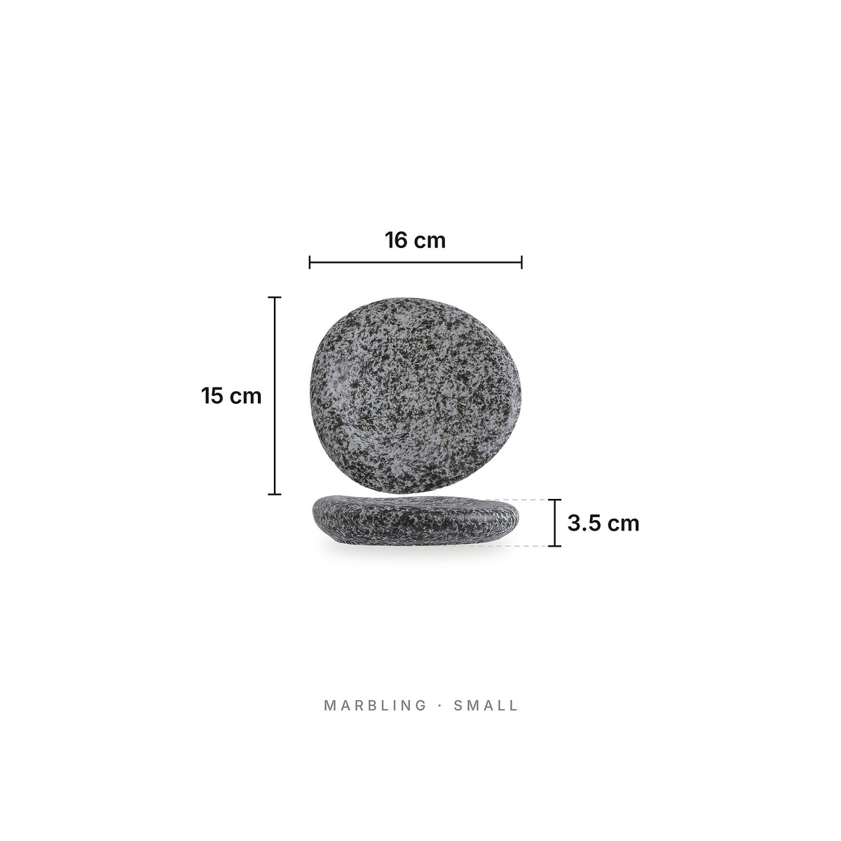 Zen Stone - Plates Marbling Small – dimensions: length 16 cm, width 15 cm, height 3.5 cm