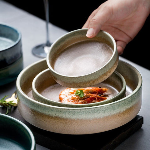 Ceramic Deep Plates in Korean Style - TableGlow