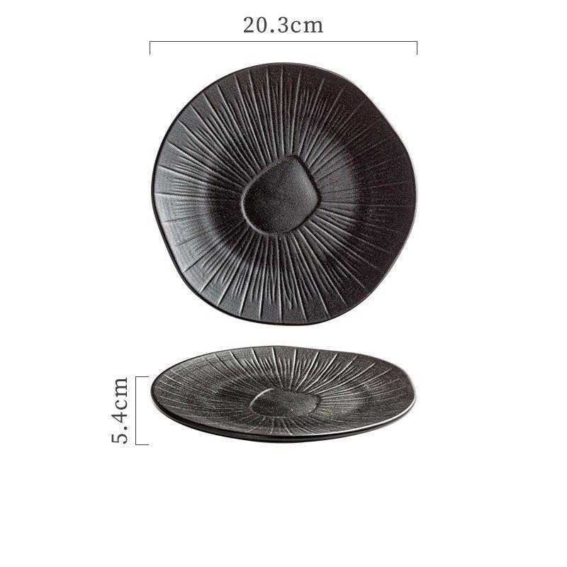 Japanese-style Ceramic Oak Plate - TableGlow