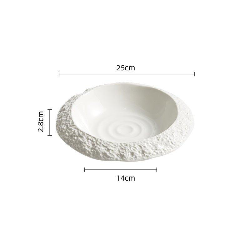 Rock Pattern Ceramic Deep Plates - TableGlow