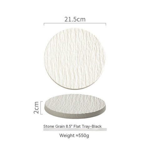 Rock Pattern Ceramic Flat Plate - TableGlow