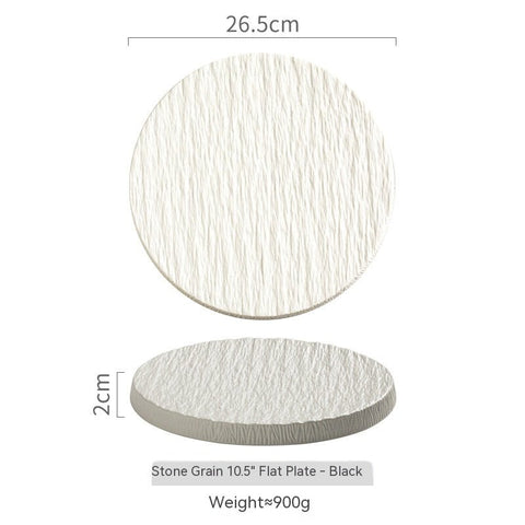 Rock Pattern Ceramic Flat Plate - TableGlow