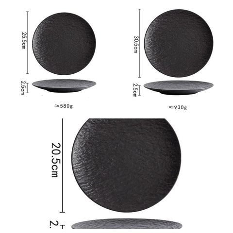 Rock Pattern Round Flat Plate - TableGlow