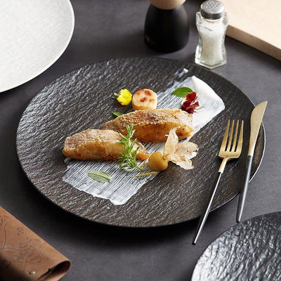 Rock Pattern Round Flat Plate - TableGlow