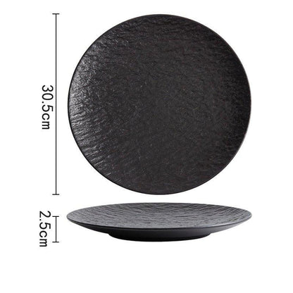 Rock Pattern Round Flat Plate - TableGlow