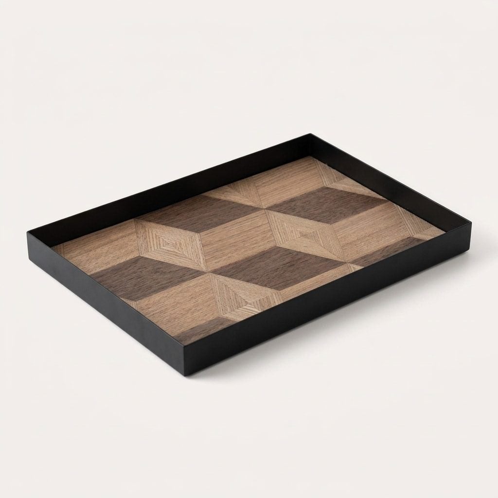 Iron Wood Serving Tray – Dreiviertelansicht